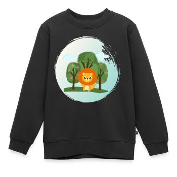 Löwen in der Wildnis - Kinder Premium Organic Sweatshirt - Schwarz - Vorne - AI Model Kid Female (0cm)