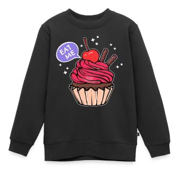 Sweets Statement Cupcake Cuisson Snacking - Sweat Premium enfant bio - noir - Devant - AI Model Kid Female (0cm)