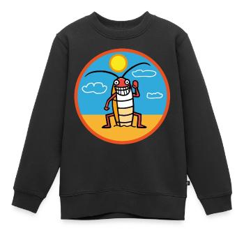 Kakerlake am Strand beim Sonnenbad - Kinder Premium Organic Sweatshirt - Schwarz - Vorne - AI Model Kid Female (0cm)