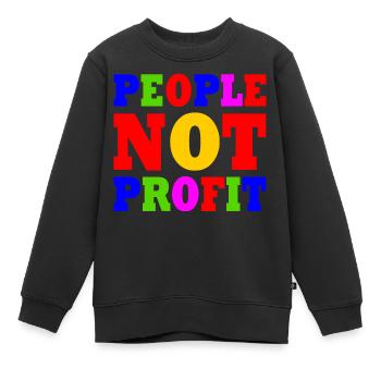 People not profit - Sweat Premium enfant bio - noir - Devant - AI Model Kid Female (0cm)