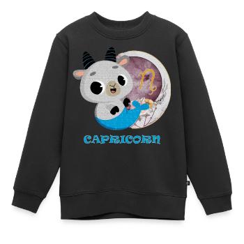 Sternzeichen Steinbock - Kinder Premium Organic Sweatshirt - Schwarz - Vorne - AI Model Kid Female (0cm)