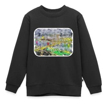 Cairo Egypt Watercolor Sketch Drawn Illustration - Kids Premium Organic Sweatshirt - black - Front - AI Model Kid Female (0cm)