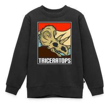 T-Rex Triceratops Fleischfresser Archäologie - Kinder Premium Organic Sweatshirt - Schwarz - Vorne - AI Model Kid Female (0cm)