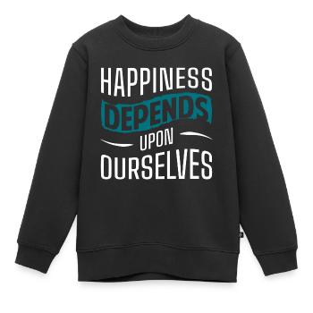 Cloverleaf Joie Amour Optimisme - Sweat Premium enfant bio - noir - Devant - AI Model Kid Female (0cm)
