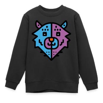 Lustiger Cartoon Bär im Vektorstil - Kinder Premium Organic Sweatshirt - Schwarz - Vorne - AI Model Kid Female (0cm)
