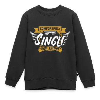 Relation indépendante célibataire - Sweat Premium enfant bio - noir - Devant - AI Model Kid Female (0cm)