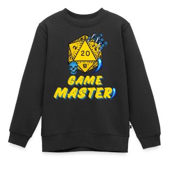 D20 Adventures Game Master RPG - Sweat Premium enfant bio - noir - Devant - AI Model Kid Female (0cm)