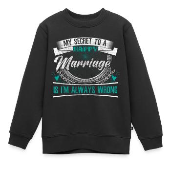 Ehe - Kinder Premium Organic Sweatshirt - Schwarz - Vorne - AI Model Kid Female (0cm)