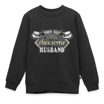 Mariage Gay Mariage Anniversaire Partenariat Idée Cadeau - Sweat Premium enfant bio - noir - Devant - AI Model Kid Female (0cm)