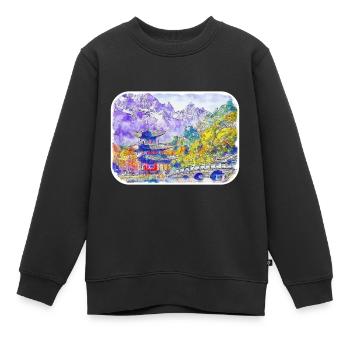 Grenade Espagne Aquarelle Sketch Illustration - Sweat Premium enfant bio - noir - Devant - AI Model Kid Female (0cm)