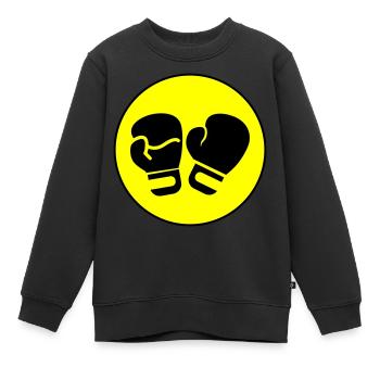 Symbole des gants de boxe - Sweat Premium enfant bio - noir - Devant - AI Model Kid Female (0cm)