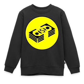Cercle d’argent - Sweat Premium enfant bio - noir - Devant - AI Model Kid Female (0cm)