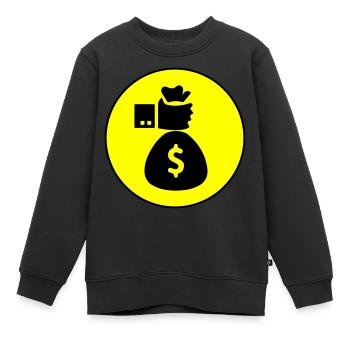 Geld Money - Kinder Premium Organic Sweatshirt - Schwarz - Vorne - AI Model Kid Female (0cm)
