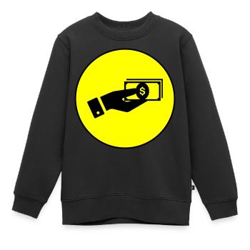 Geld Icon - Kinder Premium Organic Sweatshirt - Schwarz - Vorne - AI Model Kid Female (0cm)
