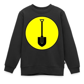 Schaufel icon Kreis - Kinder Premium Organic Sweatshirt - Schwarz - Vorne - AI Model Kid Female (0cm)
