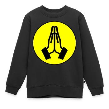 Beten Hände Kreis - Kinder Premium Organic Sweatshirt - Schwarz - Vorne - AI Model Kid Female (0cm)