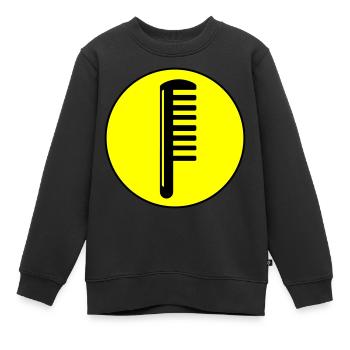Kamm Friseur Kreis - Kinder Premium Organic Sweatshirt - Schwarz - Vorne - AI Model Kid Female (0cm)