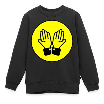 Hände Beten Kreis - Kinder Premium Organic Sweatshirt - Schwarz - Vorne - AI Model Kid Female (0cm)