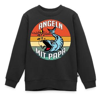 Angeln mit Papa ist am schönsten - Kinder Premium Organic Sweatshirt - Schwarz - Vorne - AI Model Kid Female (0cm)