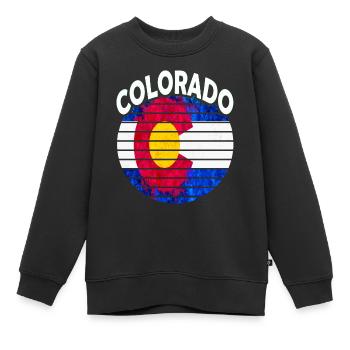 Colorado Retro Vintage Colorado Transplant - Sweat Premium enfant bio - noir - Devant - AI Model Kid Female (0cm)