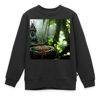 Schameneim Jungle - Sweat Premium enfant bio - noir - Devant - AI Model Kid Female (0cm)