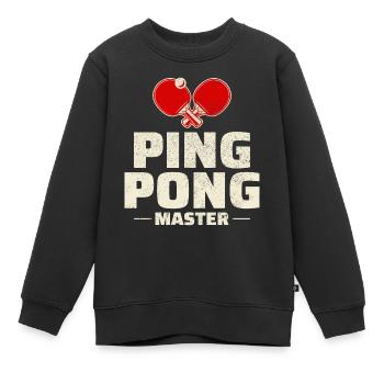 Ping Pong Master Tischtennis Trainer Paddelspieler - Kinder Premium Organic Sweatshirt - Schwarz - Vorne - AI Model Kid Female (0cm)