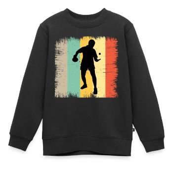 Ping Pong Master Tischtennis Trainer Paddelspieler - Kinder Premium Organic Sweatshirt - Schwarz - Vorne - AI Model Kid Female (0cm)