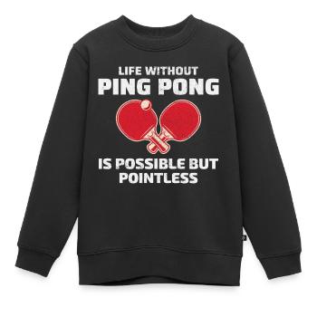 Ping Pong Master Tischtennis Trainer Paddelspieler - Kinder Premium Organic Sweatshirt - Schwarz - Vorne - AI Model Kid Female (0cm)