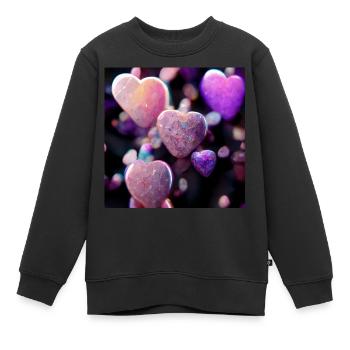 Lila Herzen fallen runter - Kinder Premium Organic Sweatshirt - Schwarz - Vorne - AI Model Kid Female (0cm)