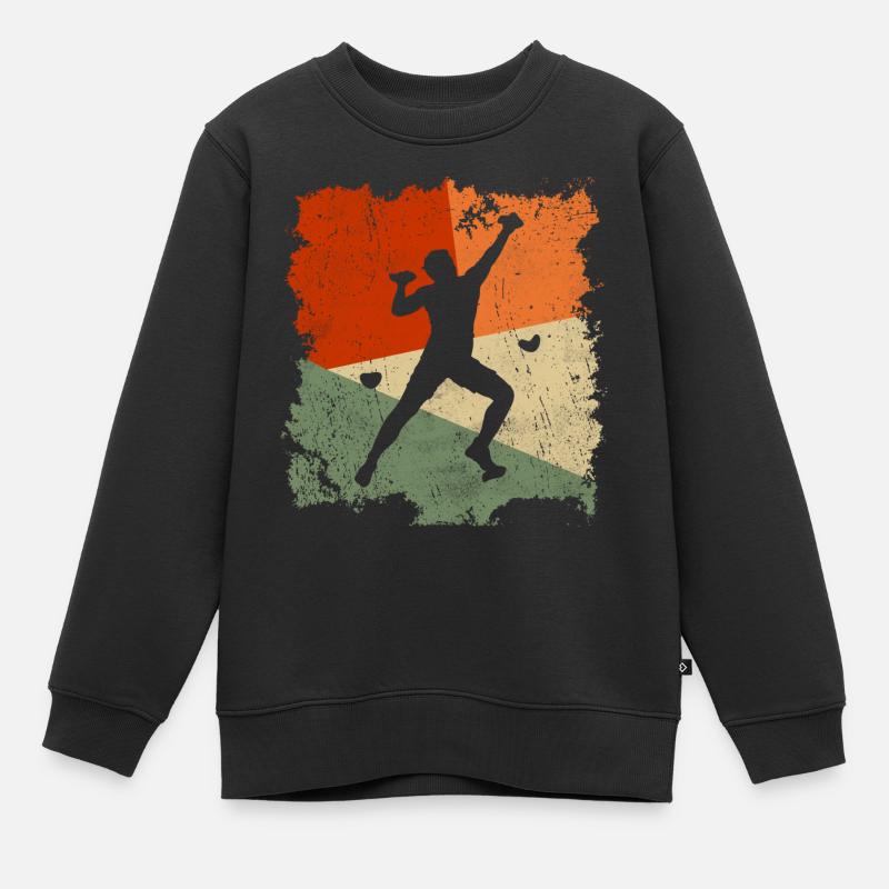 Bergsteiger Klettern Kletterer Bouldern - Kinder Premium Organic Sweatshirt - Schwarz