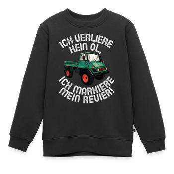 Ich verliere kein Öl - Unimog - Offroad - Oldtimer - Kinder Premium Organic Sweatshirt - Schwarz - Vorne - AI Model Kid Female (0cm)