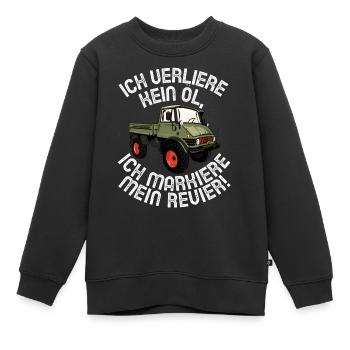 Ich verliere kein Öl - Unimog - Offroad - Oldtimer - Kinder Premium Organic Sweatshirt - Schwarz - Vorne - AI Model Kid Female (0cm)