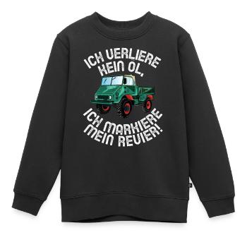 Ich verliere kein Öl - Unimog - Offroad - Oldtimer - Kinder Premium Organic Sweatshirt - Schwarz - Vorne - AI Model Kid Female (0cm)