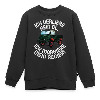 Ich verliere kein Öl - Unimog - Offroad - Oldtimer - Kinder Premium Organic Sweatshirt - Schwarz - Vorne - AI Model Kid Female (0cm)
