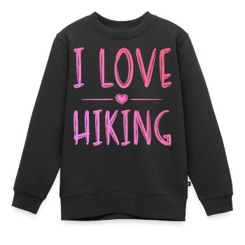 Ich liebe Hiking - Kinder Premium Organic Sweatshirt - Schwarz - Vorne - AI Model Kid Female (0cm)