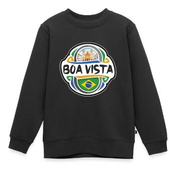 Boa Vista Brasilien Flagge Abzeichen Reise Souvenir Stempel - Kinder Premium Organic Sweatshirt - Schwarz - Vorne - AI Model Kid Female (0cm)
