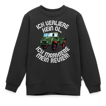 Ich verliere kein Öl - Unimog - Offroad - Oldtimer - Kinder Premium Organic Sweatshirt - Schwarz - Vorne - AI Model Kid Female (0cm)