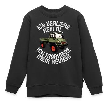 Ich verliere kein Öl - Unimog - Offroad - Oldtimer - Kinder Premium Organic Sweatshirt - Schwarz - Vorne - AI Model Kid Female (0cm)