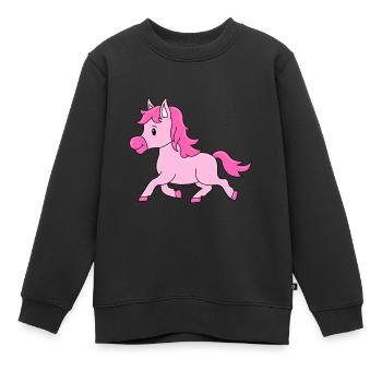 PONY - PFERD - REITEN - REITERIN - TIER - BABY - Kinder Premium Organic Sweatshirt - Schwarz - Vorne - AI Model Kid Female (0cm)