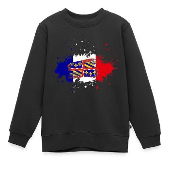 Splash Tricolore Bourgogne - Sweat Premium enfant bio - noir - Devant - AI Model Kid Female (0cm)