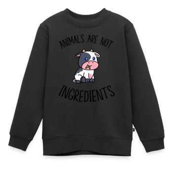 Tiere sind keine Zutaten - Kinder Premium Organic Sweatshirt - Schwarz - Vorne - AI Model Kid Female (0cm)
