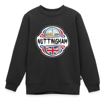 Nottingham Royaume-Uni Drapeau Du Royaume-Uni Souvenir de voyage - Sweat Premium enfant bio - noir - Devant - AI Model Kid Female (0cm)
