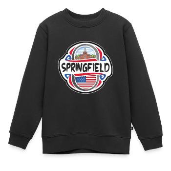 Springfield USA Drapeau des États-Unis Souvenir de voyage - Sweat Premium enfant bio - noir - Devant - AI Model Kid Female (0cm)