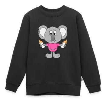 KOALA - BABY - NACHWUCHS - FLÄSCHCHEN - TIERISCH - Kinder Premium Organic Sweatshirt - Schwarz - Vorne - AI Model Kid Female (0cm)