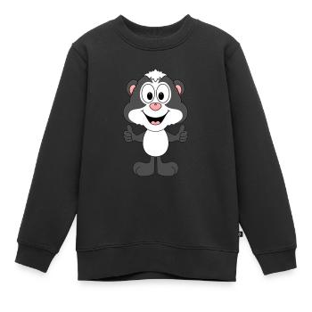 STINKTIER - TIER - TIERISCH - GUT - SUPER - KINDER - Kinder Premium Organic Sweatshirt - Schwarz - Vorne - AI Model Kid Female (0cm)