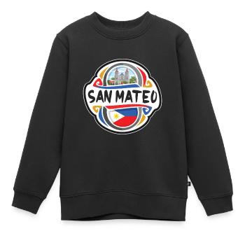 San Mateo Philippinen Flagge Reise Souvenir Abzeichen S - Kinder Premium Organic Sweatshirt - Schwarz - Vorne - AI Model Kid Female (0cm)