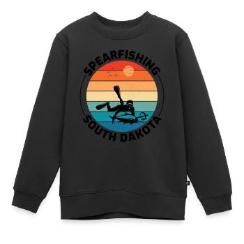 Pêche sous-marine Pêche sous-marine Pêche au harpon - Sweat Premium enfant bio - noir - Devant - AI Model Kid Female (0cm)