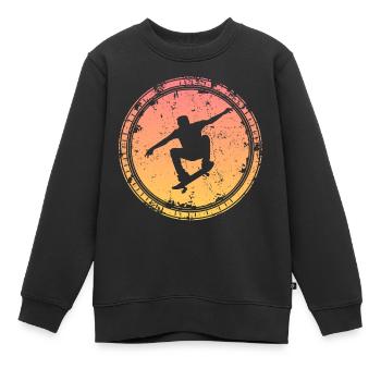 Skateboard Tricks Skater Skateboarding - Kinder Premium Organic Sweatshirt - Schwarz - Vorne - AI Model Kid Female (0cm)