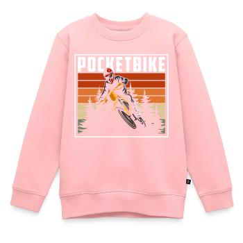 Pocketbike Biker Zweirad Matsch - Kinder Premium Organic Sweatshirt - Rosa - Vorne - AI Model Kid Female (0cm)