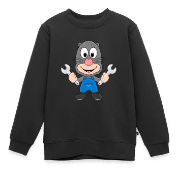 MAULWURF - KFZ-MECHANIKER - KLEMPNER - HANDWERKER - Kinder Premium Organic Sweatshirt - Schwarz - Vorne - AI Model Kid Female (0cm)